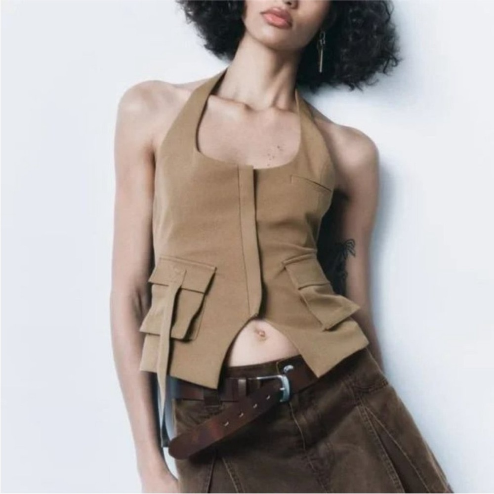 Zara Tan Halter Top
